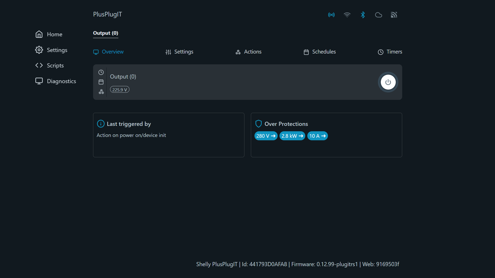Shelly Plus Plug IT web interface guide