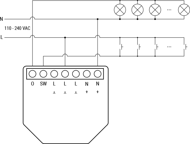 Shelly Plus 1PM wiring with multiple buttons