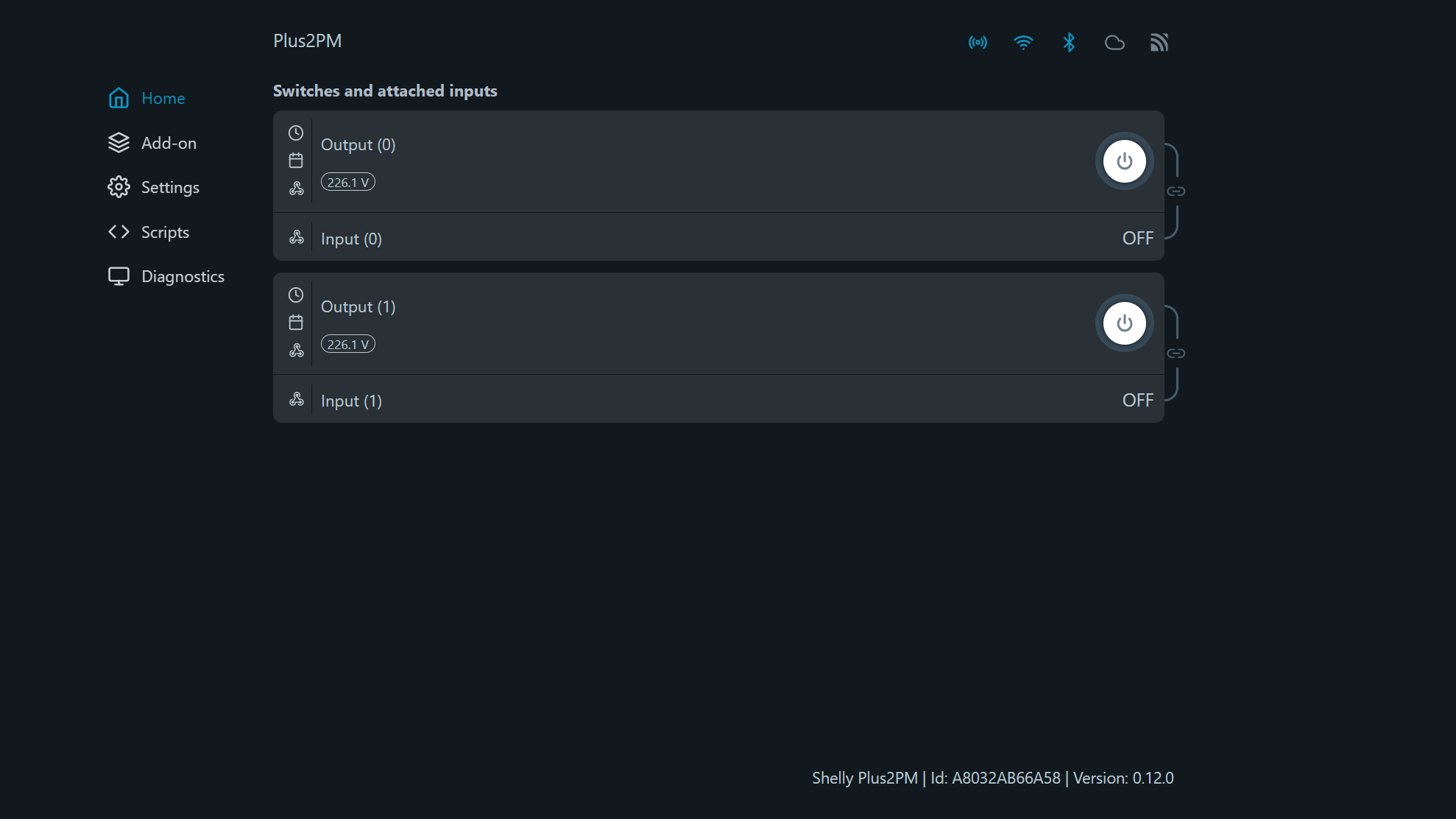 Shelly Plus 2PM web interface guide