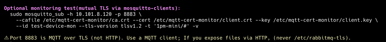 Ready to run Monitoring command