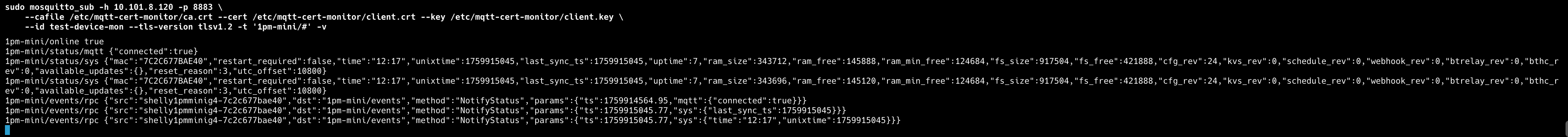 Monitoring Shelly Messages to RabbitMQ