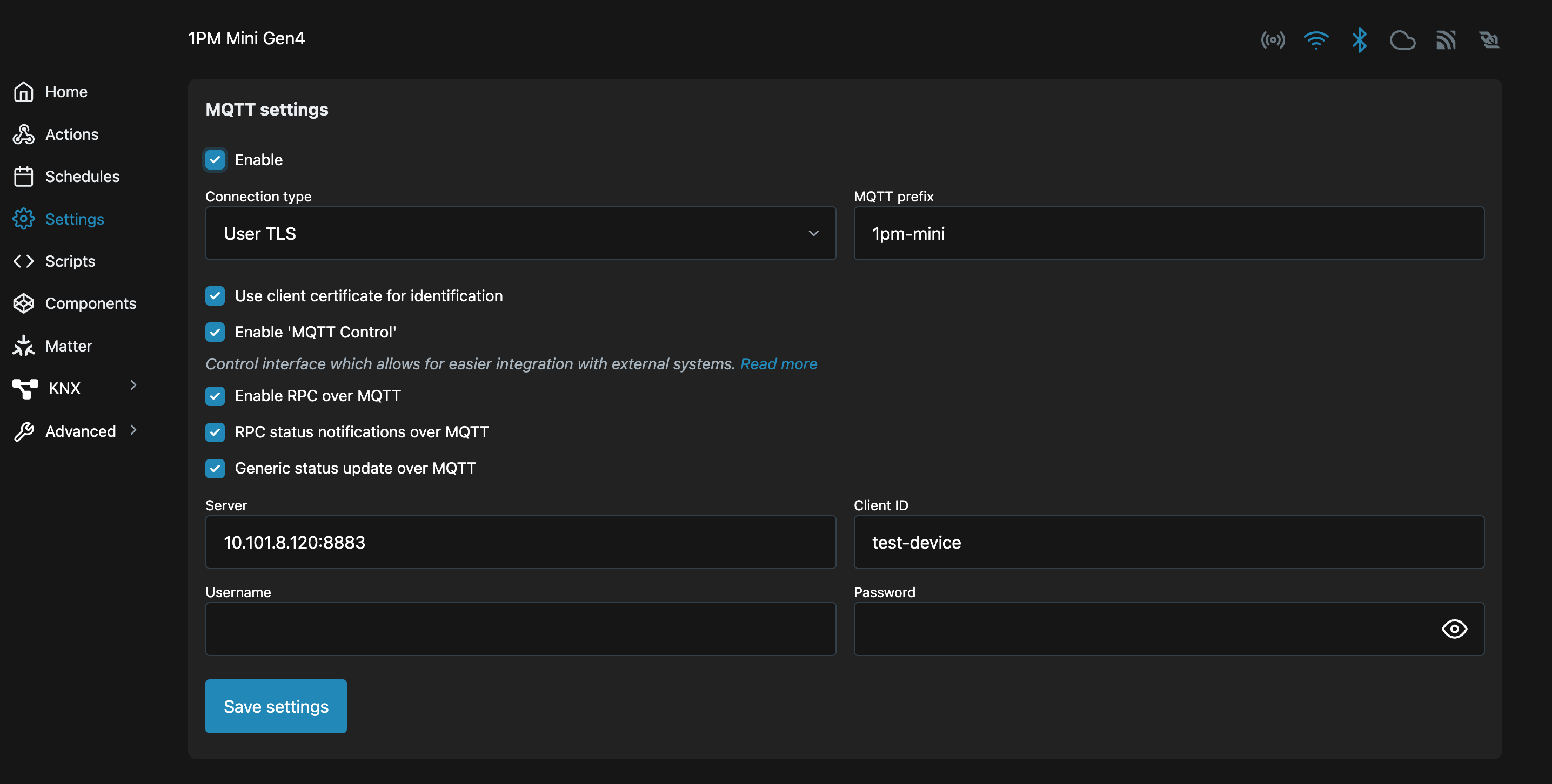 Shelly MQTT Config Web UI