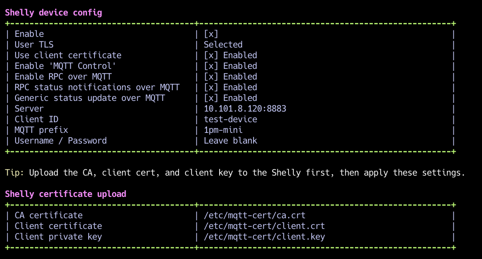 Script Shelly Config