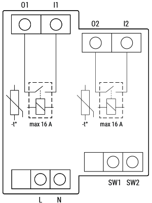 Shelly Pro 2 V1 simplified internal schematics