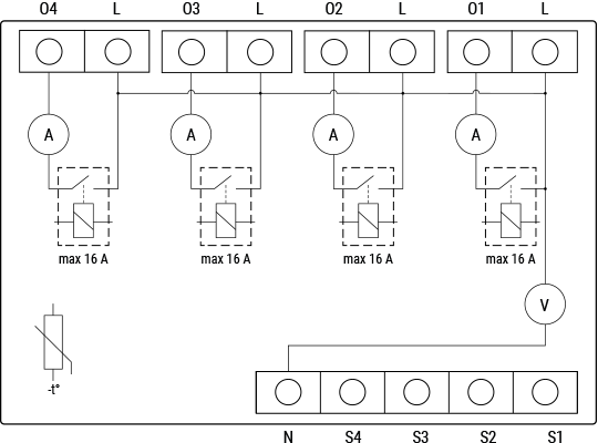 Shelly Pro 4PM internal schematics