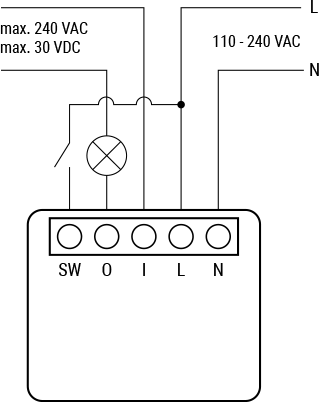 Shelly Mini 1 wiring diagram