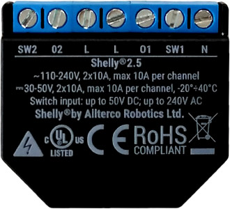 Shelly 2.5 - dual channel wifi relay with roller shutter mode